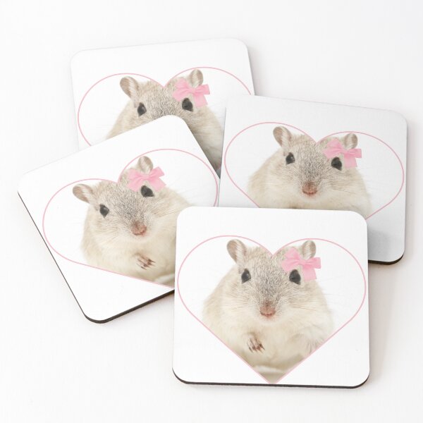 Item preview, White hamster with pink bow designed and sold by madebyAnnie0.