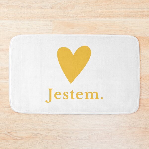 Item preview, Minimalist Jestem Polish Affirmation Yellow Heart Design designed and sold by LekkieStudioArt.