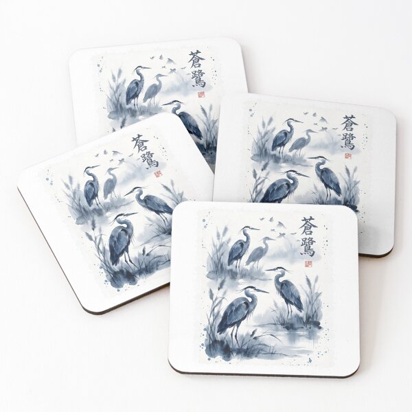 Item preview, Blue Crane Japanese Watercolor designed and sold by JessArty ⭐⭐⭐⭐⭐.