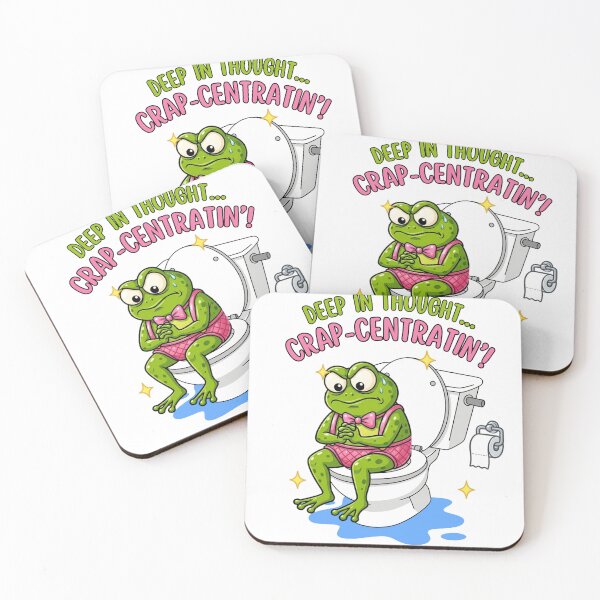 Item preview, Funny Frog Deep In Thought Crap-centrating Cartoon designed and sold by Rightstudio1.