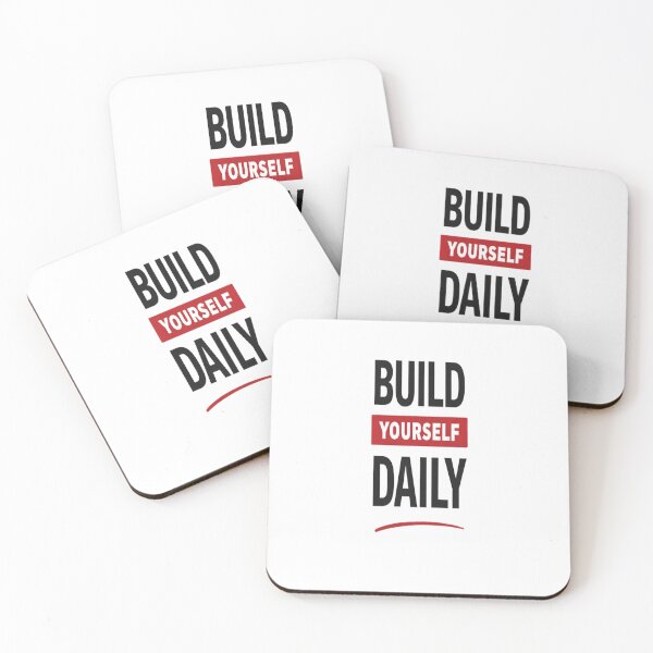 Item preview, Build Yourself Daily Minimal Motivation Red Typography designed and sold by Wolf Creator.