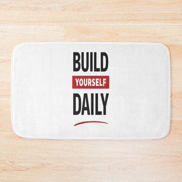 Item preview, Build Yourself Daily Minimal Motivation Red Typography designed and sold by Wolf Creator.