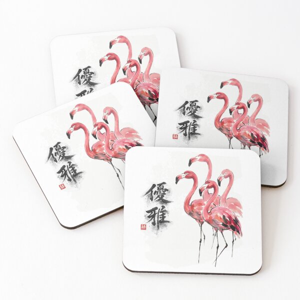 Item preview, Flamingo Watercolor Japanese Style designed and sold by JessArty ⭐⭐⭐⭐⭐.
