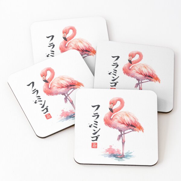 Item preview, Pink Flamingo Tropical Bird Japanese Watercolor  designed and sold by JessArty ⭐⭐⭐⭐⭐.