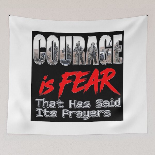 Item preview, Courage Is Fear In Prayer Print designed and sold by Lichentroupe63.