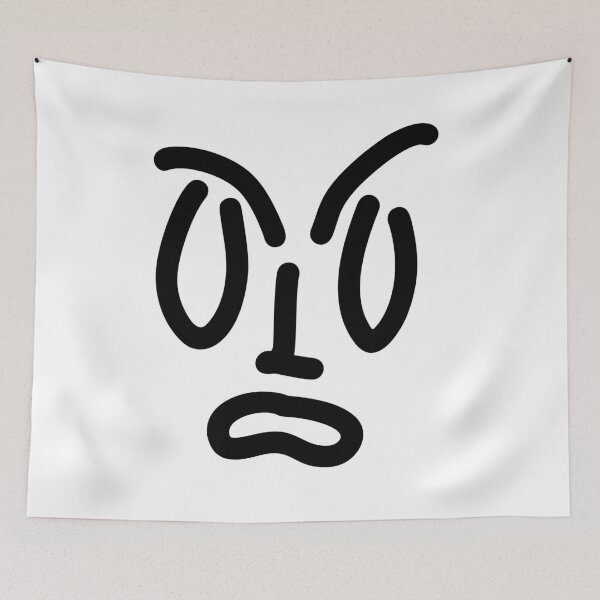 Item preview, Black Minimalist Doodle – Hidden Abstract Face Art designed and sold by felipemaldonadoart.