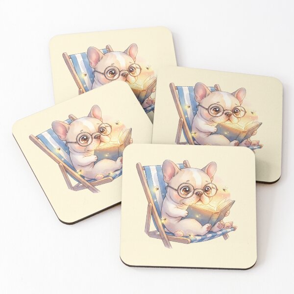 Item preview, Cute French Bulldog Reading Bookworm designed and sold by MythicCotton.