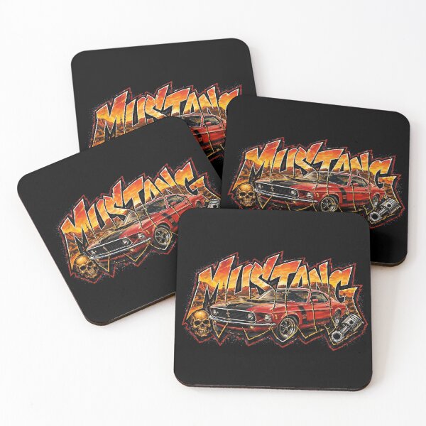 Item preview, Mustang Boss 302 Street Art - Red Vintage Muscle Car Graffiti Design designed and sold by SasquatchTrail.
