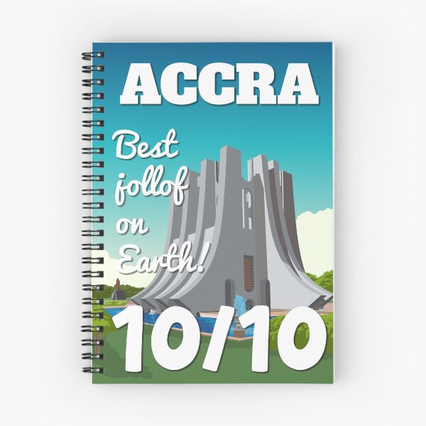 Item preview, Accra Ghana 10/10 Best Jollof On Earth Kwame Nkrumah Memorial Vintage Travel Poster designed and sold by Stadify.