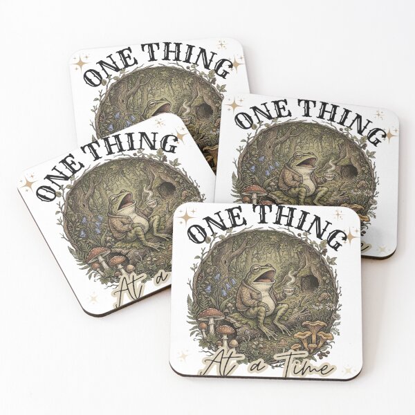 Item preview, One thing at a Time Life Frog Shirt – Cozy Cottagecore Frog Graphic Tee – Soft Slow Living Aesthetic designed and sold by LAJdesigns.