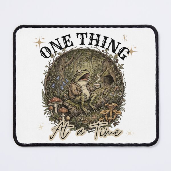Item preview, One thing at a Time Life Frog Shirt – Cozy Cottagecore Frog Graphic Tee – Soft Slow Living Aesthetic designed and sold by LAJdesigns.