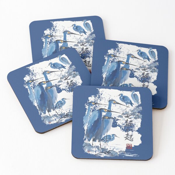 Item preview, Japanese Blue Heron Birds Traditions Nature designed and sold by JessArty ⭐⭐⭐⭐⭐.