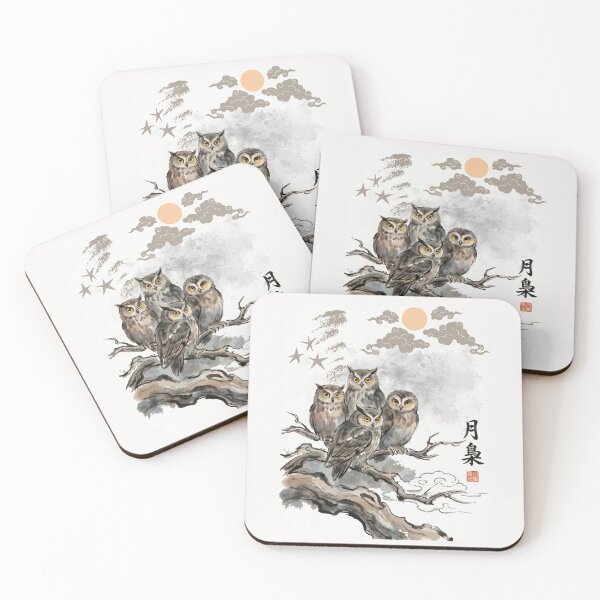 Item preview, Owl Moon Japanese Vintage Nature designed and sold by JessArty ⭐⭐⭐⭐⭐.