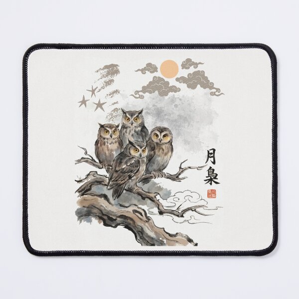 Item preview, Owl Moon Japanese Vintage Nature designed and sold by JessArty ⭐⭐⭐⭐⭐.
