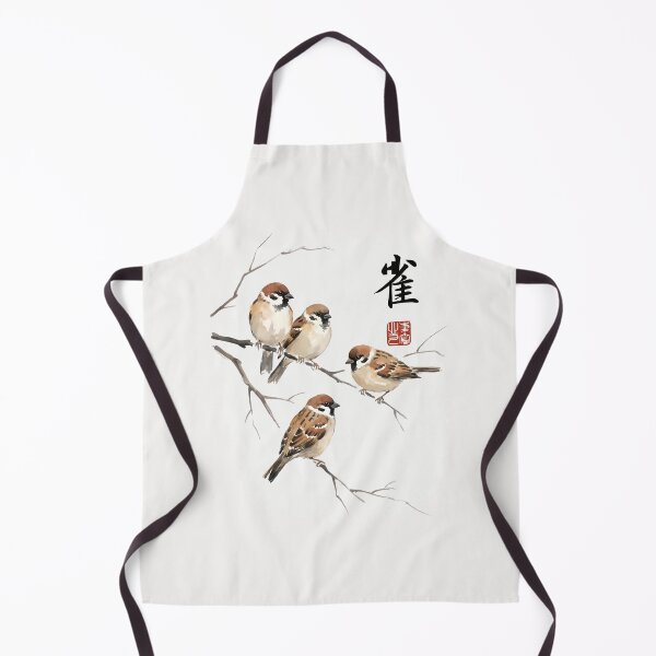 Item preview, Cute Sparrow Bird Japanese Ink Painting designed and sold by JessArty ⭐⭐⭐⭐⭐.
