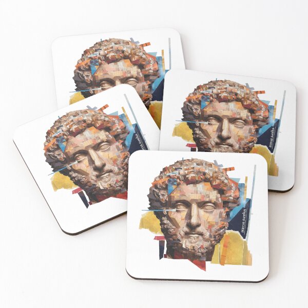 Item preview, Marcus Aurelius – Stoic Emperor | Literary Collage Portrait Art Print | Philosophy Poster designed and sold by OzzFrequency.