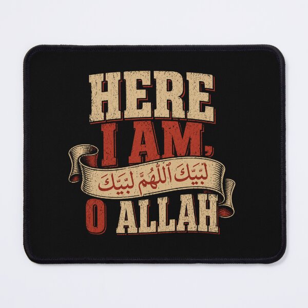 Item preview, Here I Am O Allah - Labbayk Vintage Hajj Typography designed and sold by thebestoffer.