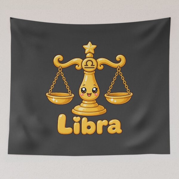 Item preview, LIBRA zodiac sign kawaii style designed and sold by CMYKStudio.
