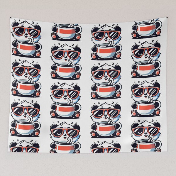Item preview, Funny Panda Coffee Addict designed and sold by Retro@nimals.