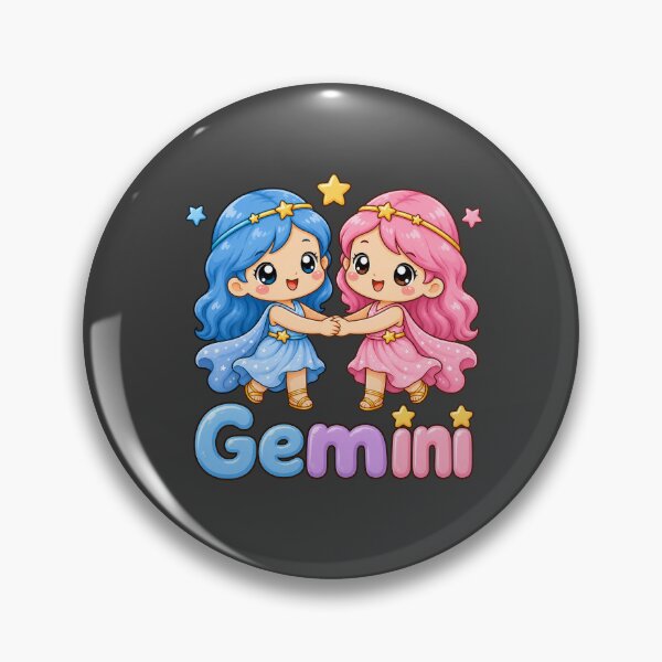 Item preview, GEMINI zodiac sign kawaii style designed and sold by CMYKStudio.
