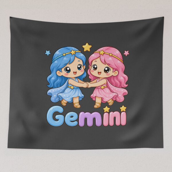 Item preview, GEMINI zodiac sign kawaii style designed and sold by CMYKStudio.