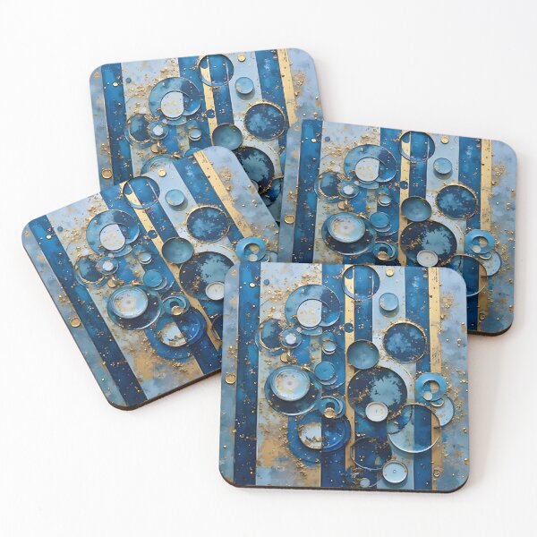 Item preview, Blue Gold Circles After Klimt designed and sold by Vicky Brago-Mitchell®.