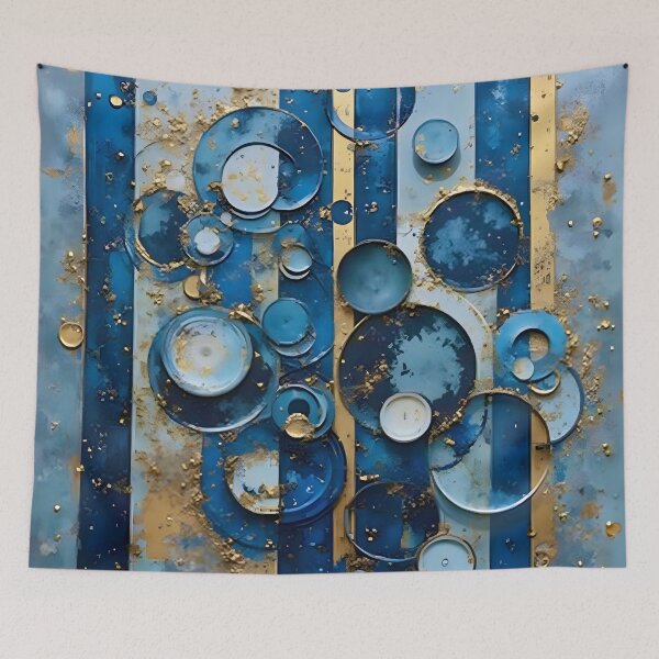 Item preview, Blue Gold Circles After Klimt designed and sold by Vicky Brago-Mitchell®.