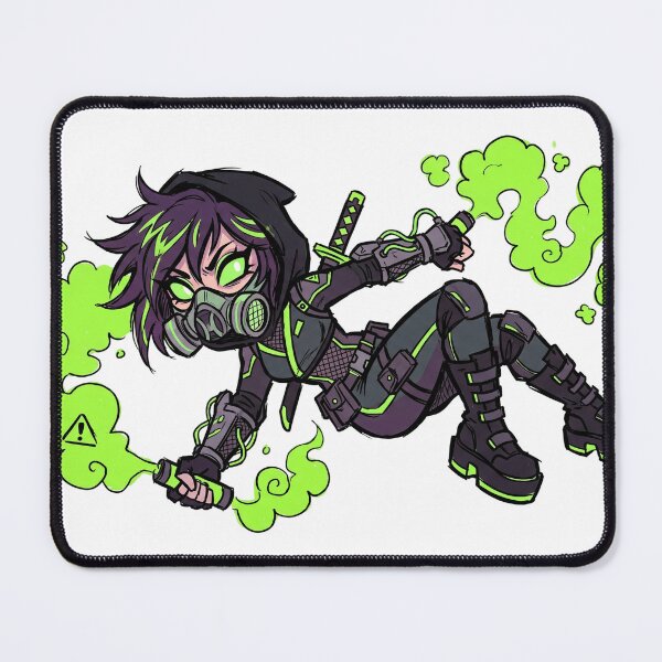 Item preview, Toxic Cyberpunk Ninja | Neon Gas Mask Girl | Techwear Anime designed and sold by RiderSpoon.