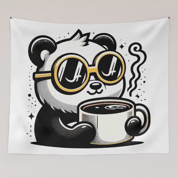 Item preview, Funny Panda Coffee Addict designed and sold by Retro@nimals.
