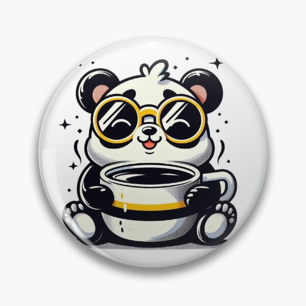 Item preview, Funny Panda Coffee Addict designed and sold by Retro@nimals.