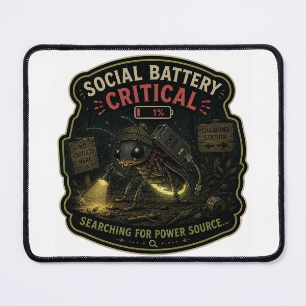 Item preview, Social Battery Critical – Firefly Sticker designed and sold by Airimo.