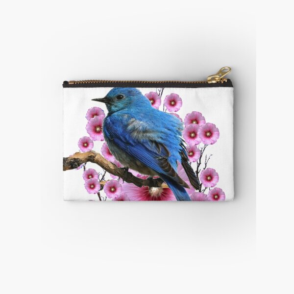 Aperçu de l'œuvre BIRD BLEU ET ROSE HOLLYHOCKS VIGNETTE créée et vendue par sharlesart.
