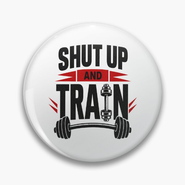 Item preview, Shut Up And Train Dumbbell Gym Typography Design designed and sold by Wolf Creator.