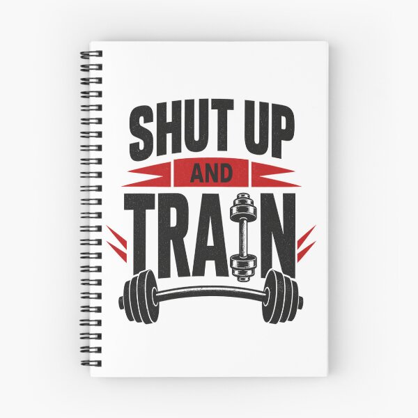 Item preview, Shut Up And Train Dumbbell Gym Typography Design designed and sold by Wolf Creator.