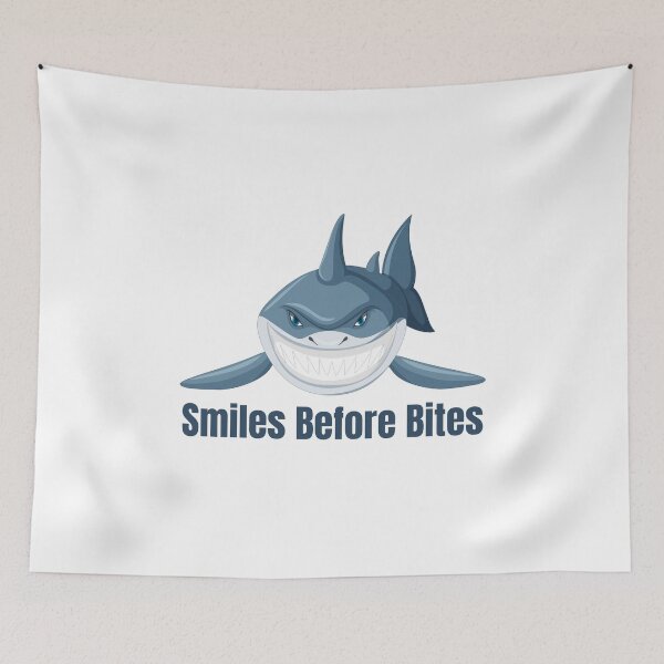 Item preview, Smiles Before Bites - Funny Shark Design designed and sold by Kreativa1.
