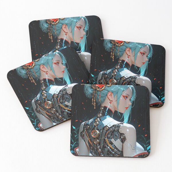 Artikelvorschau, Cybernetische Geisha, Anime-Mädchen, Cyberpunk-futuristischer Stil entworfen und verkauft von BorgSpareParts.