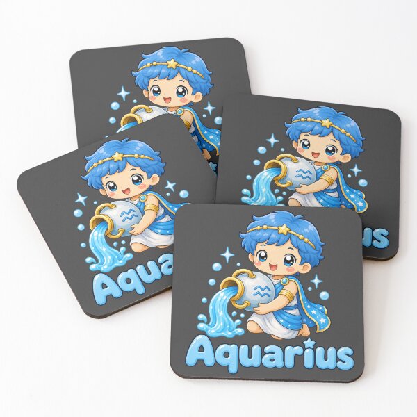 Item preview, AQUARIUS zodiac sign t-shirt kawaii style designed and sold by CMYKStudio.