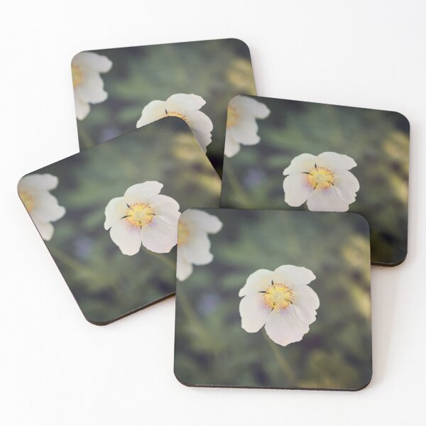 Item preview, White Anemone Flower Close-Up with Soft Bokeh designed and sold by RastislavS.