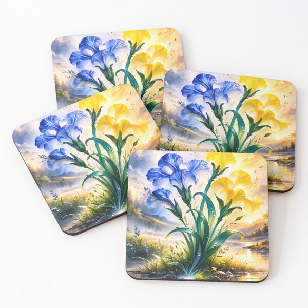 Item preview, Blue and Yellow Bloom of Freedom designed and sold by IMOBILYARI VibeCore.
