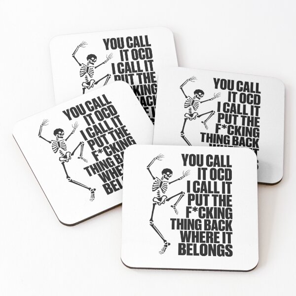 Item preview, You Call It OCD Dancing Skeleton Funny Humor Black White Sarcasm designed and sold by graphixpolash.