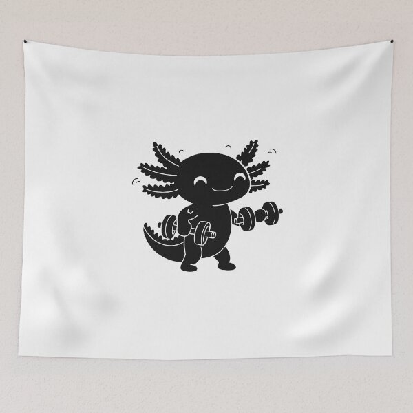 Item preview, Cute Kawaii Axolotl Gym Workout Dumbbells Fitness Sticker designed and sold by CutRootCo.