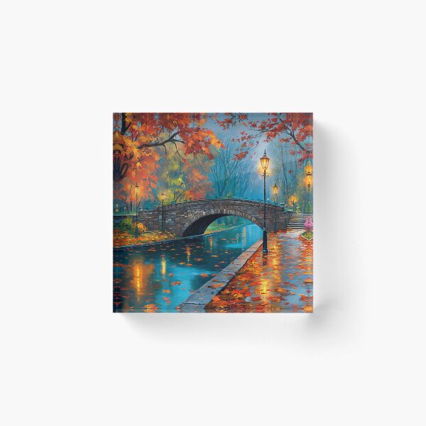 Item preview, Autumn Serenity A Tranquil Park Scene at Dusk designed and sold by Artessie.