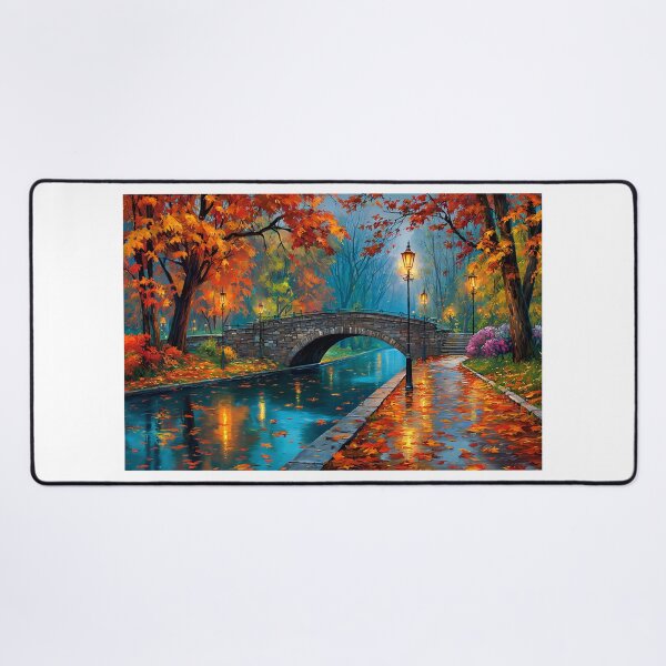 Item preview, Autumn Serenity A Tranquil Park Scene at Dusk designed and sold by Artessie.