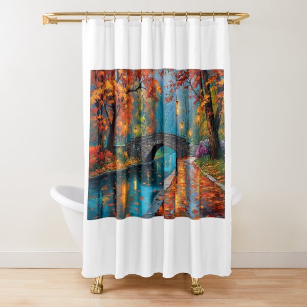 Item preview, Autumn Serenity A Tranquil Park Scene at Dusk designed and sold by Artessie.