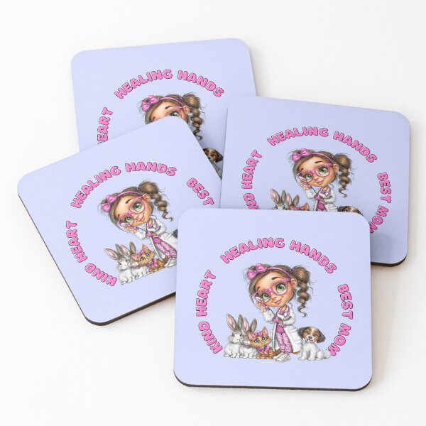 Item preview, Vet Mom Gift - Cute Veterinarian with Animals Illustration designed and sold by illeN-Art-World.