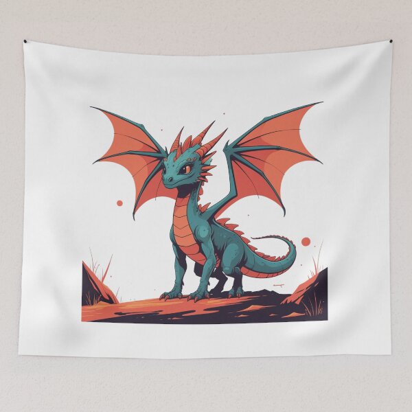 Item preview, Dragon T-Shirt — Young Fantasy Dragon Wings Spread Graphic Tee for Dragon Lovers and Fantasy Art Fans designed and sold by PaleInk.