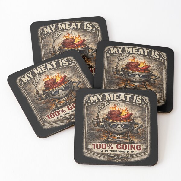 Item preview, Funny BBQ Dad, My Meat Is 100% Going In Your Mouth Grill Master designed and sold by RawEdgeStudios.