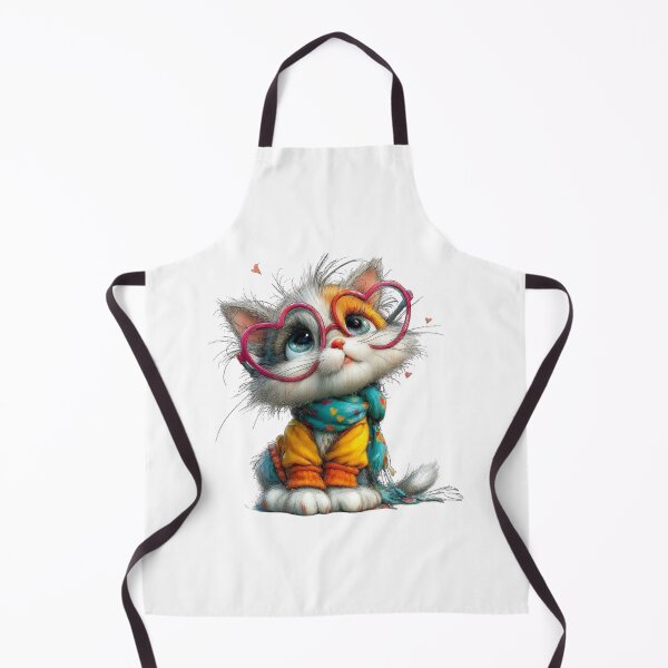 Item preview, Cute Kitten with Heart Glasses & Scarf designed and sold by Pani Kara.