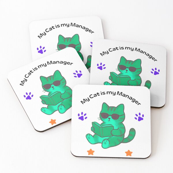 Item preview, My Cat Is My Manager – Funny Cool Cat Reading Book Cartoon Design designed and sold by ArtistryPulse90.