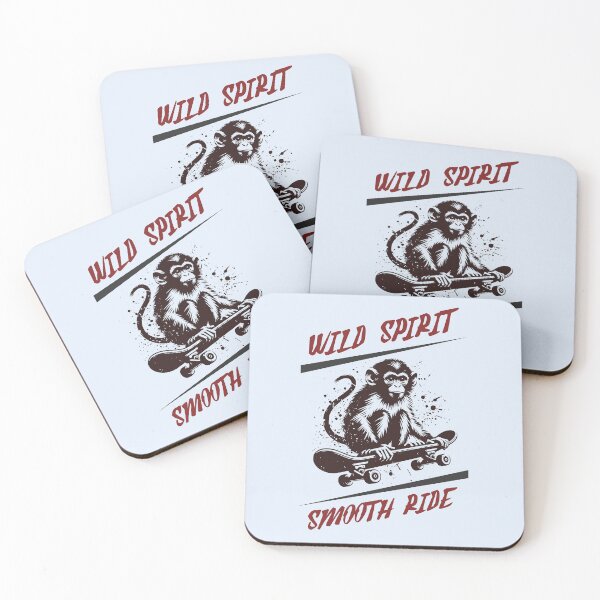 Item preview, Wild Spirit Smooth Ride Monkey Skateboard Design | Vintage Skater Animal Art designed and sold by Sachie's Studio.